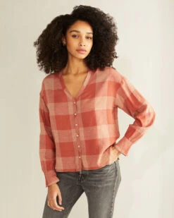 Pendleton WOMEN'S AMELIA V-NECK SHIRT -Pendleton Sales Store 13020Z 69881 ALT3